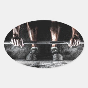 Sticker Ovale Fitness Weightlifting Gym entraînement