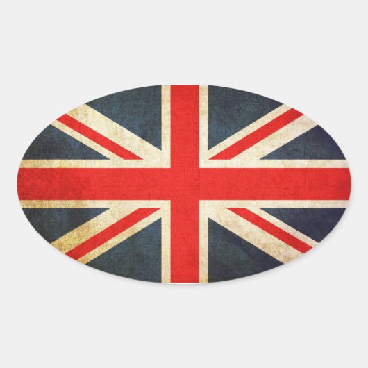 Sticker Ovale Flag de Grunge (Devant)