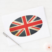 Sticker Ovale Flag de Grunge (Enveloppe)