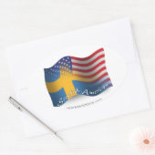 Sticker Ovale Flag de Swedish-American (Enveloppe)