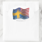 Sticker Ovale Flag de Swedish-American (Sac)