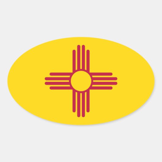 Sticker Ovale Flag du Nouveau-Mexique (Devant)