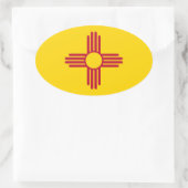 Sticker Ovale Flag du Nouveau-Mexique (Sac)