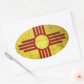 Sticker Ovale Flag du Nouveau-Mexique (Enveloppe)