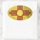 Sticker Ovale Flag du Nouveau-Mexique (Sac)