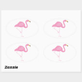 Sticker Ovale Flamant rose (Feuille)