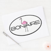 Sticker Ovale Flamant rose Bonaire (Enveloppe)