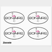 Sticker Ovale Flamant rose Bonaire (Feuille)
