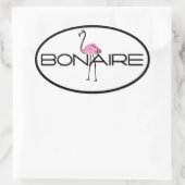 Sticker Ovale Flamant rose Bonaire (Sac)