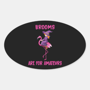 Sticker Ovale Flamant rose   Costume d'Halloween Flamingoween