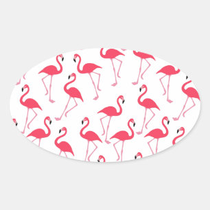 Sticker Ovale flamants Flimingos