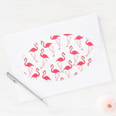 Sticker Ovale flamants Flimingos (Enveloppe)
