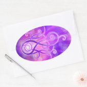 Sticker Ovale Flamme violette/feu violet (Enveloppe)