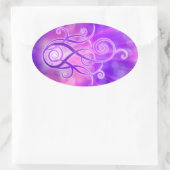 Sticker Ovale Flamme violette/feu violet (Sac)