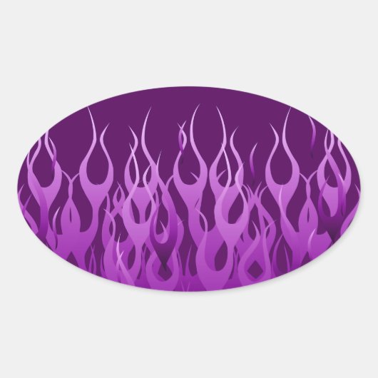 Sticker Ovale Flammes de course violet cool Flames de broches (Devant)