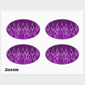 Sticker Ovale Flammes de course violet cool Flames de broches (Feuille)