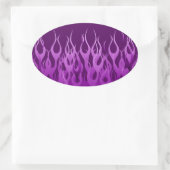 Sticker Ovale Flammes de course violet cool Flames de broches (Sac)