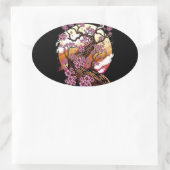 Sticker Ovale Fleur de cerisier sauvage (Sac)