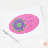 Sticker Ovale Fleur de contrôle pourpre (Enveloppe)