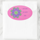 Sticker Ovale Fleur de contrôle pourpre (Sac)