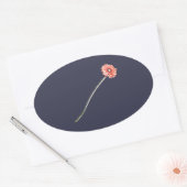 Sticker Ovale Fleur de Gerbera Rouge Pâle (Enveloppe)