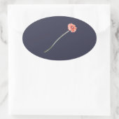 Sticker Ovale Fleur de Gerbera Rouge Pâle (Sac)