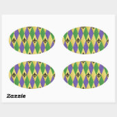 Sticker Ovale Fleur de lis (Feuille)
