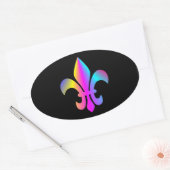 Sticker Ovale Fleur de Lis colorée (Enveloppe)