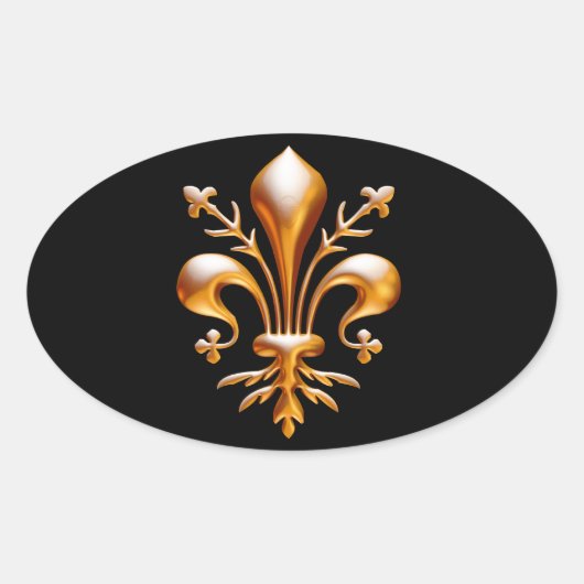 Sticker Ovale Fleur de Lis (de Lys) (Devant)
