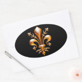Sticker Ovale Fleur de Lis (de Lys) (Enveloppe)