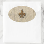 Sticker Ovale Fleur de Lis sur pierre (Sac)