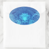 Sticker Ovale Fleur de Lotus bleu (Sac)