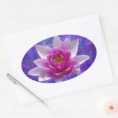 Sticker Ovale Fleur de lotus rose et signification (Enveloppe)