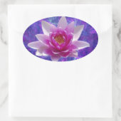 Sticker Ovale Fleur de lotus rose et signification (Sac)