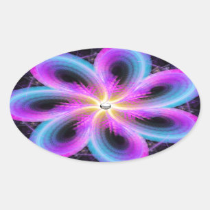 Sticker Ovale Fleur de minuit