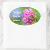 Sticker Ovale Fleur de trèfle rose (Sac)