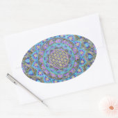 Sticker Ovale Fleur De Vie - Mandala India Style 2 (Enveloppe)