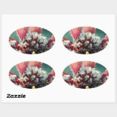 Sticker Ovale Fleur gelée (Feuille)