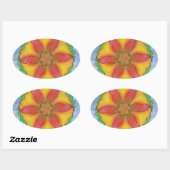Sticker Ovale Fleur impeccable (Feuille)