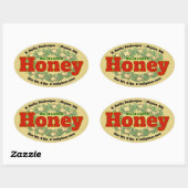 Sticker Ovale Fleur sauvage Wreath Honey Jar (Feuille)