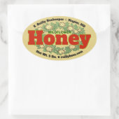 Sticker Ovale Fleur sauvage Wreath Honey Jar (Sac)