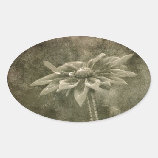 Sticker Ovale Fleur Vintage (Devant)