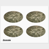 Sticker Ovale Fleur Vintage (Feuille)