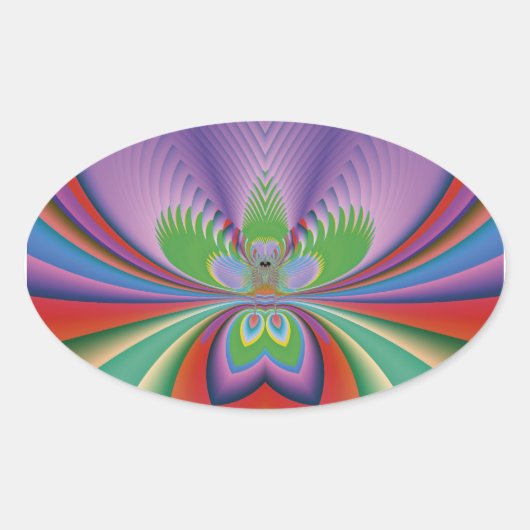 Sticker Ovale Fleur violette (Devant)