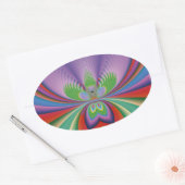 Sticker Ovale Fleur violette (Enveloppe)