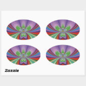 Sticker Ovale Fleur violette (Feuille)