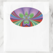 Sticker Ovale Fleur violette (Sac)