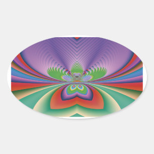 Sticker Ovale Fleur violette