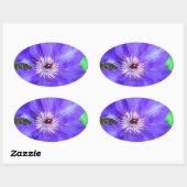 Sticker Ovale Fleur violette Clematis (Feuille)