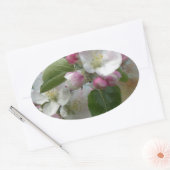 Sticker Ovale Fleurit de l'arbre Apple (Enveloppe)